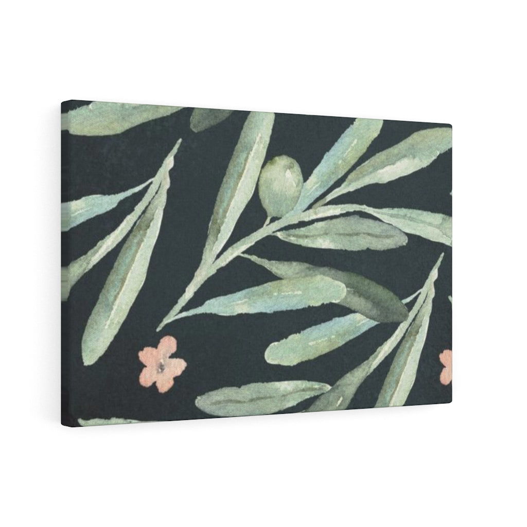 FLORAL WALL CANVAS ART | Green Navy Blue Pink
