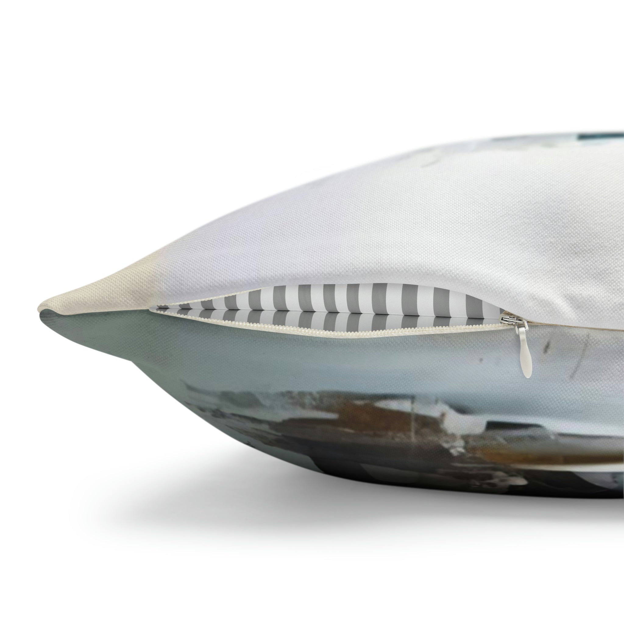 Abstract Pillow Cover | Beige Blue White