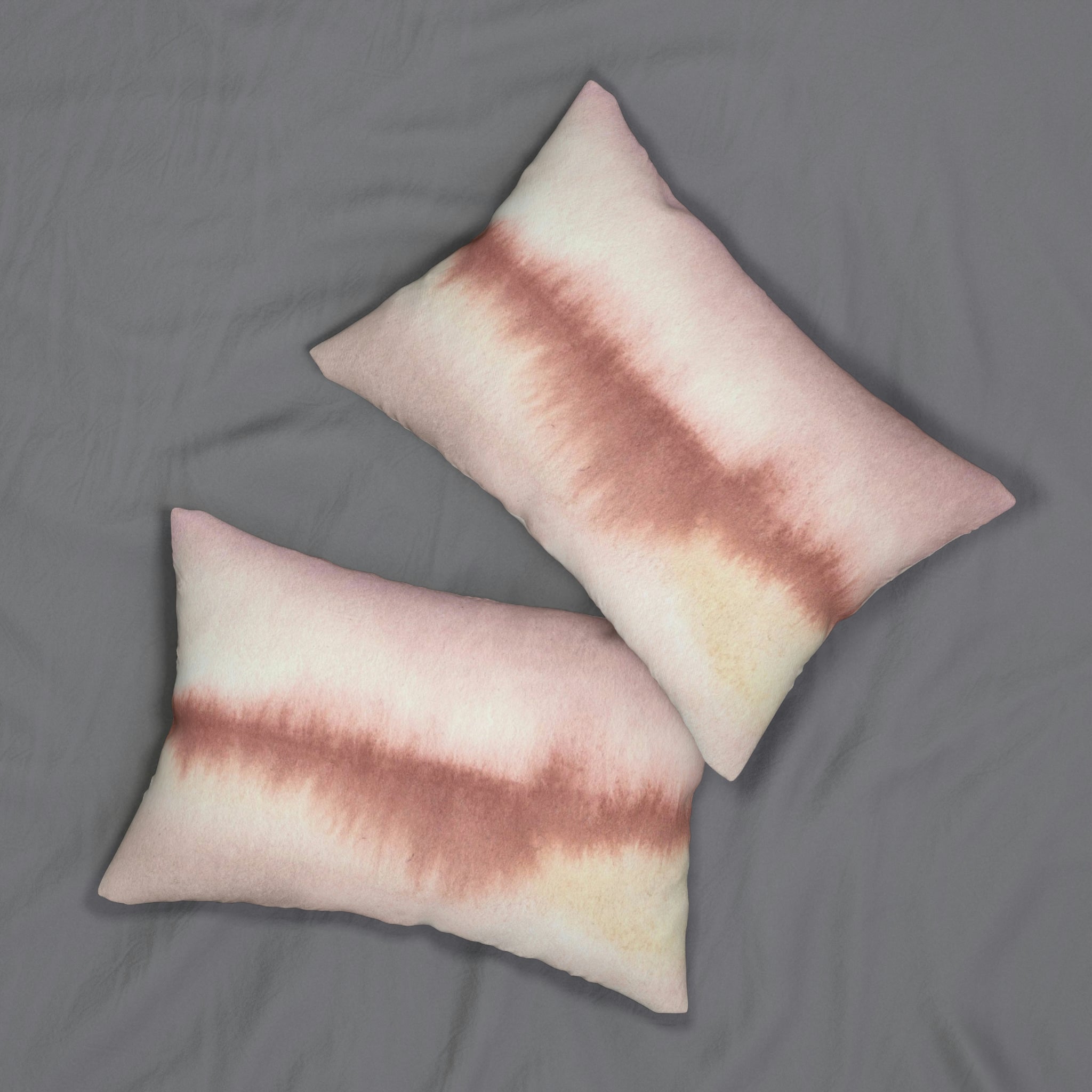 Ombre Boho Lumbar Pillow | Pastel Pink Rust
