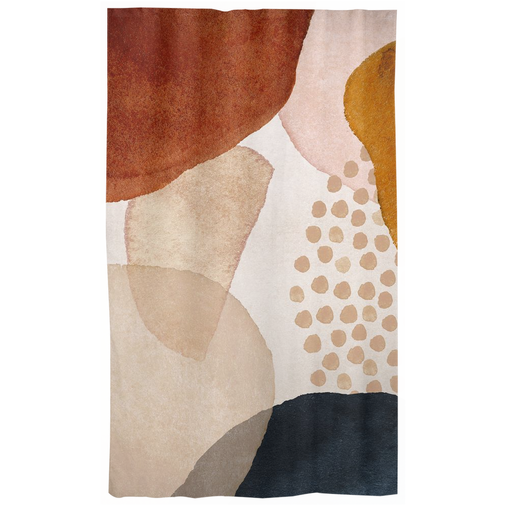Abstract Window Curtains | Rust Beige