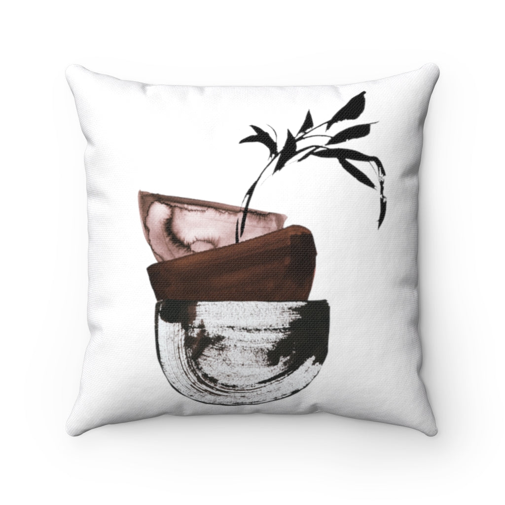 Boho Pillow Cover | Wine Red Black Leaves