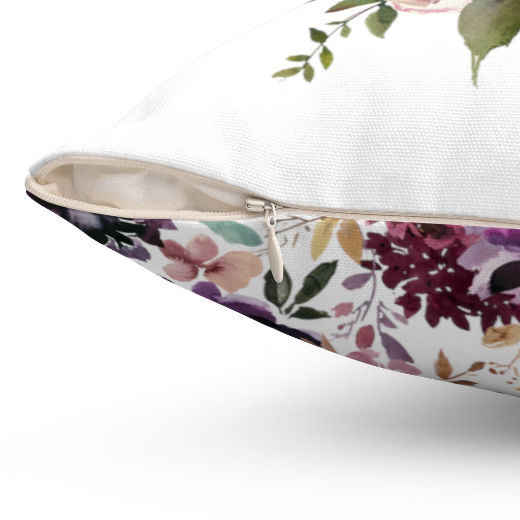 Floral Boho Pillow Cover | Wine Burgundy Green White