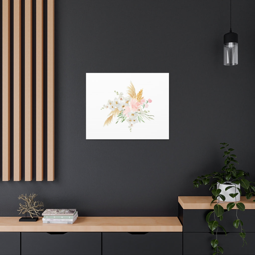 Floral Canvas Wall Art | White Tropical Floral