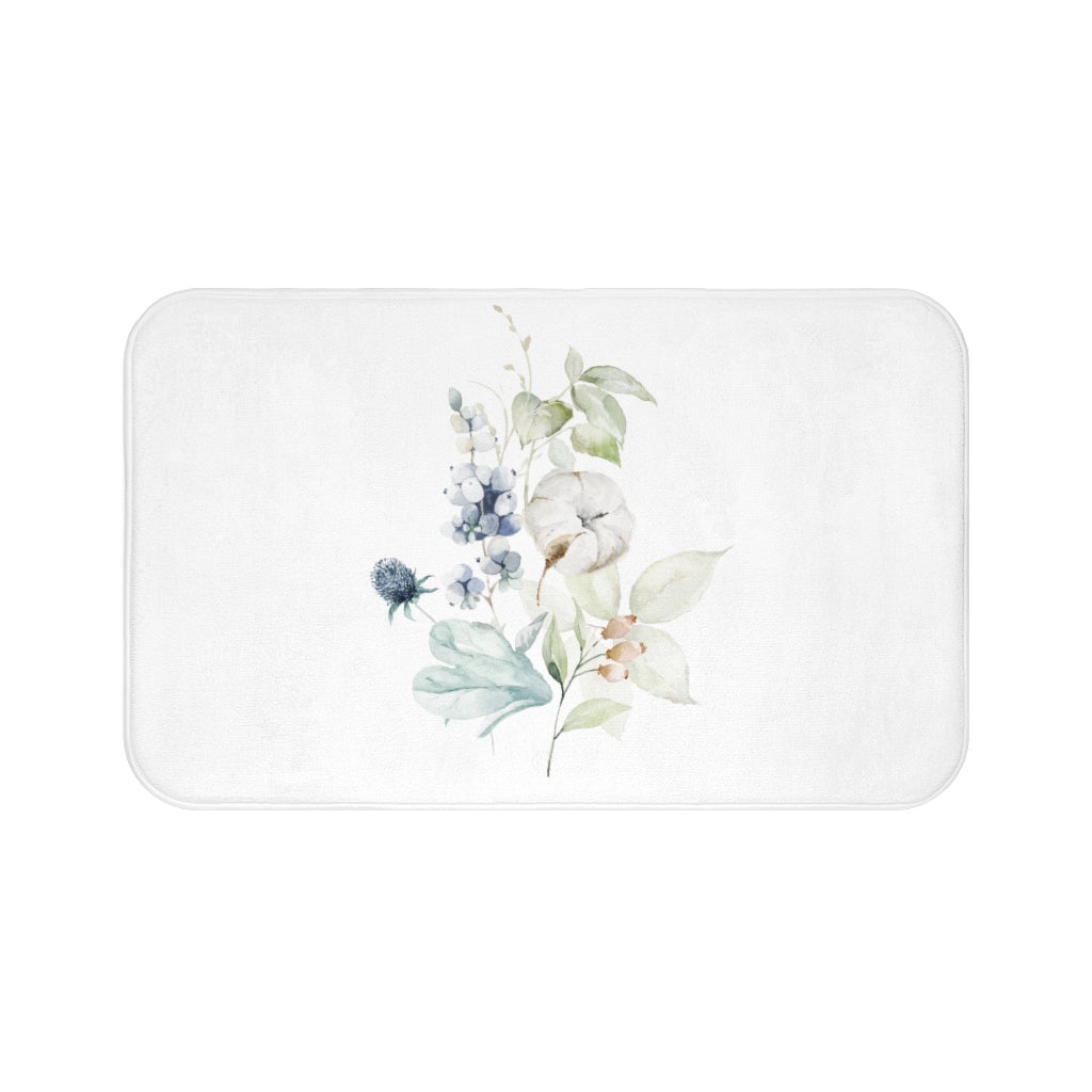 botanical green kitchen mat