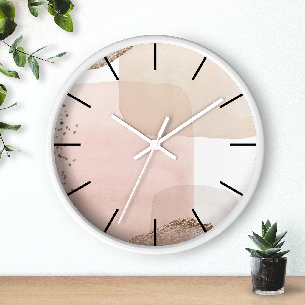 Wood, Wall Clock, Pastel, Blush Pink 10"