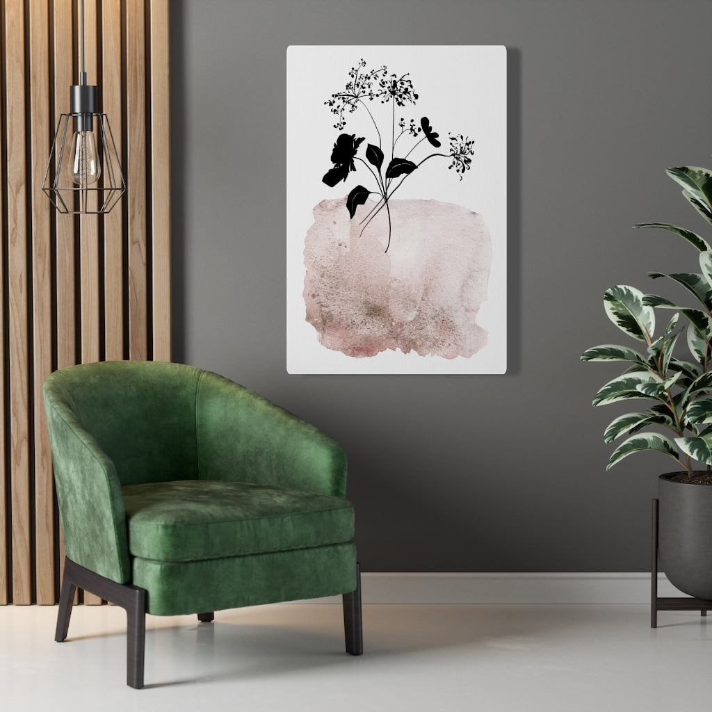 FLORAL WALL CANVAS ART | Bronze Black Leaves
