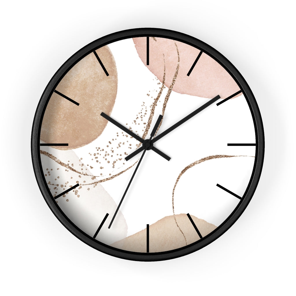 Wood, Wall Clock, Pastel, Blush Pink 10"