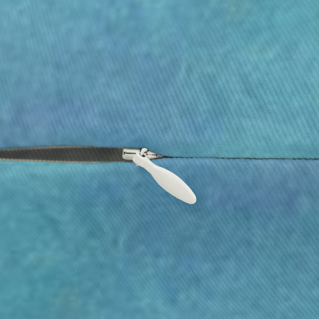 Abstract Boho Lumbar Pillow | Teal Green Blue