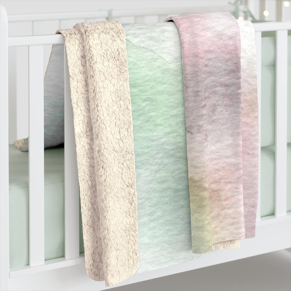 Abstract Comfy Blanket | Mauve Pink Green