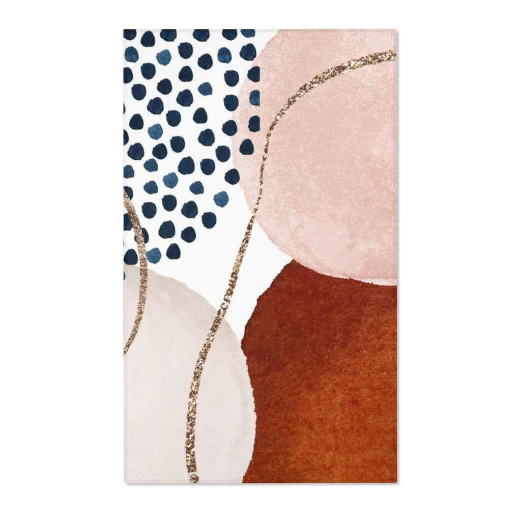 Boho Area Rug | Navy Ivory Gold