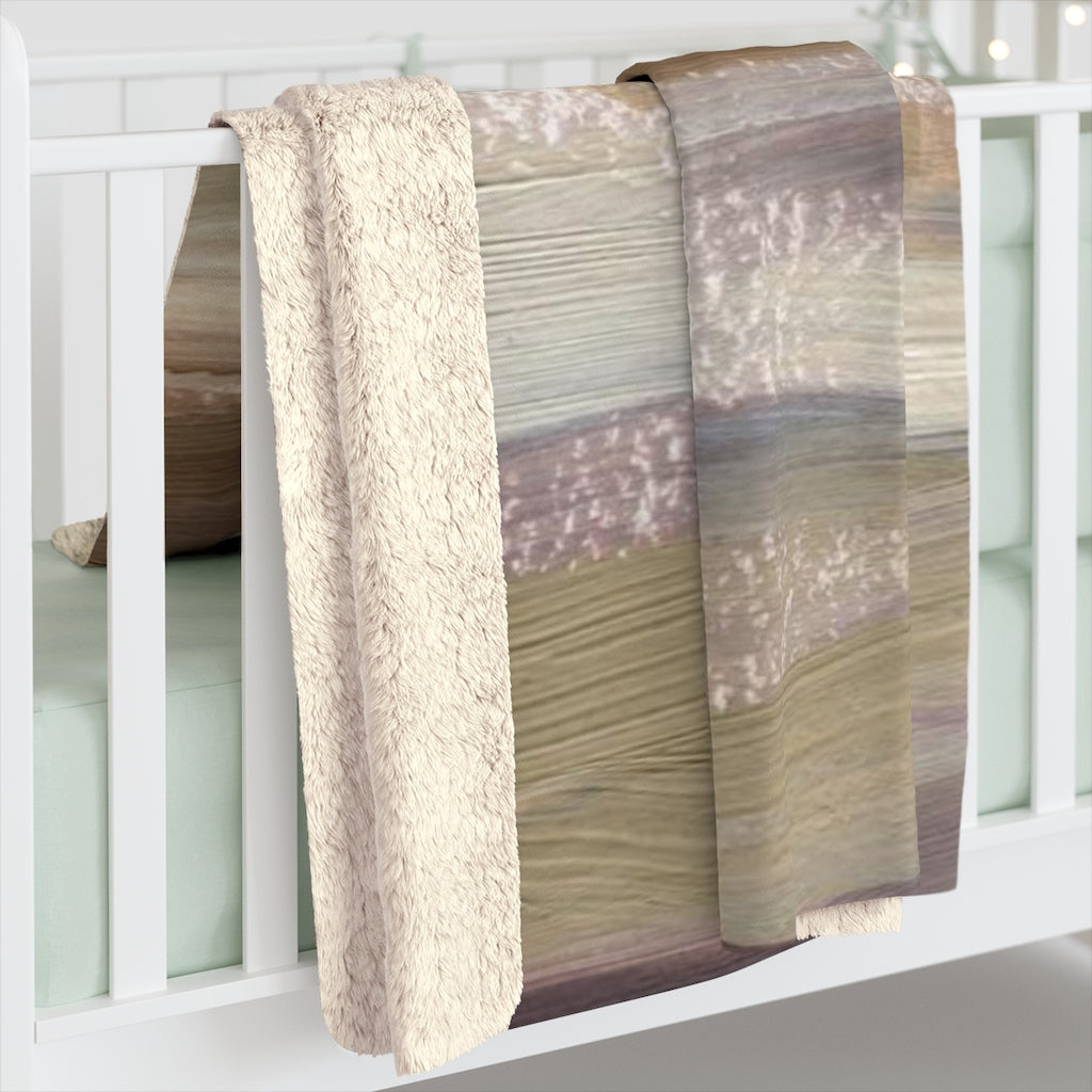 Abstract Boho Comfy Blanket | Brown Purple Acrylic