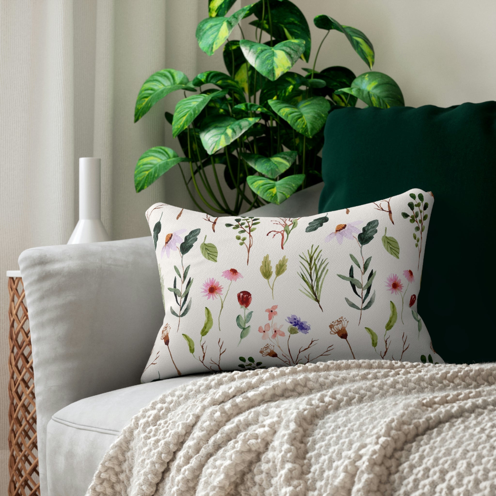 Spring Floral Lumbar Pillow | Wild Flowers
