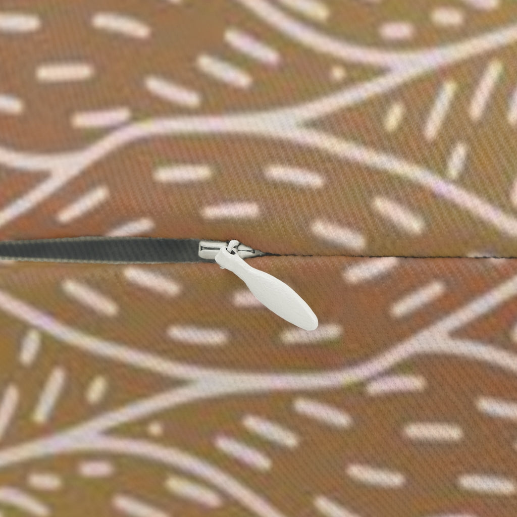 Abstract Boho Lumbar Pillow | Yellow Purple Rust Red