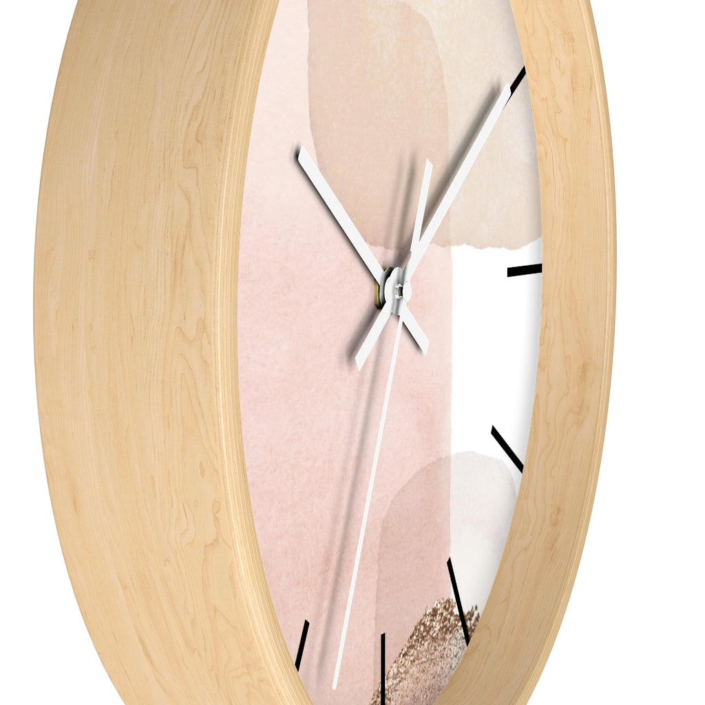 Wood, Wall Clock, Pastel, Blush Pink 10"