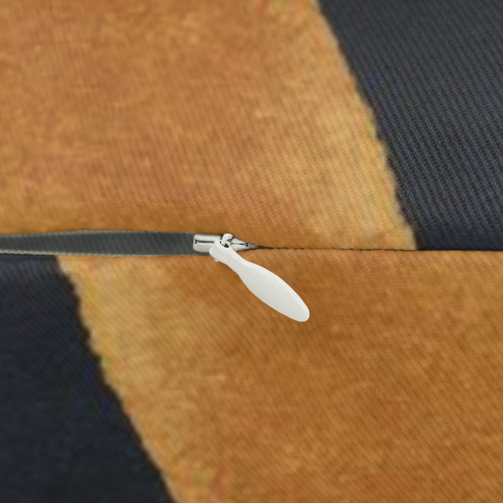 Floral Boho Lumbar Pillow | Navy Blue Beige Rust Bronze