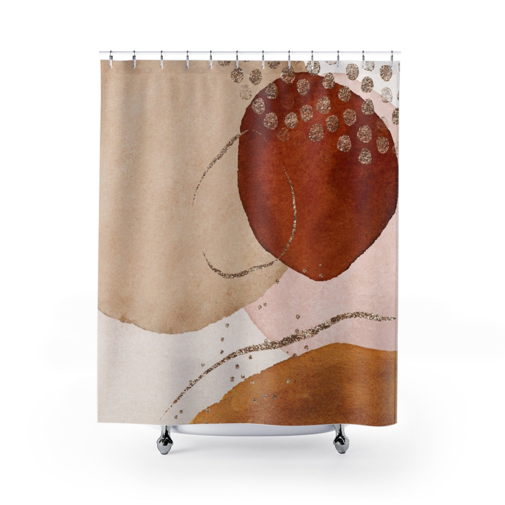 modern boho fabric shower curtain