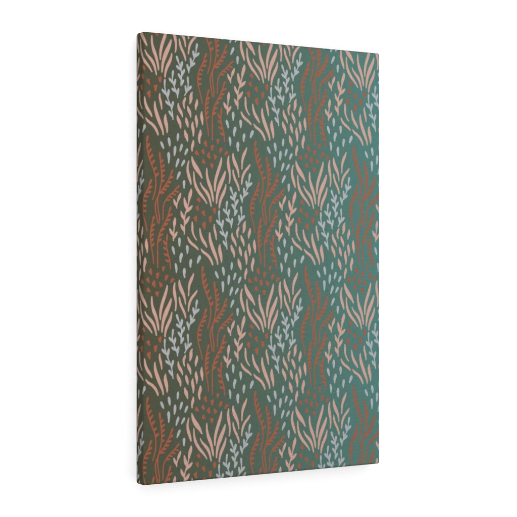 FLORAL CANVAS ART | Teal Brown Rust