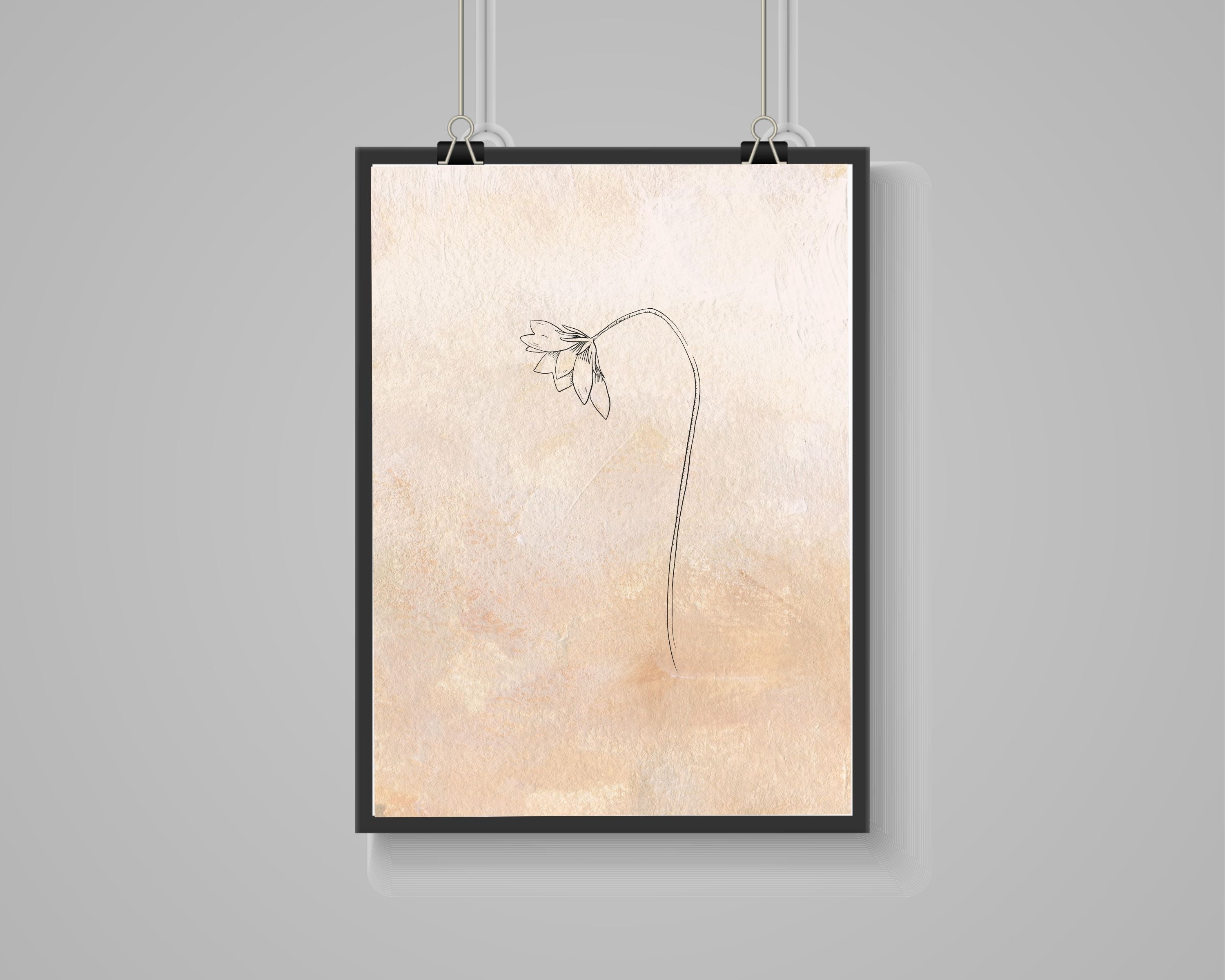 Abstract Terracotta Art Prints | Biege Floral
