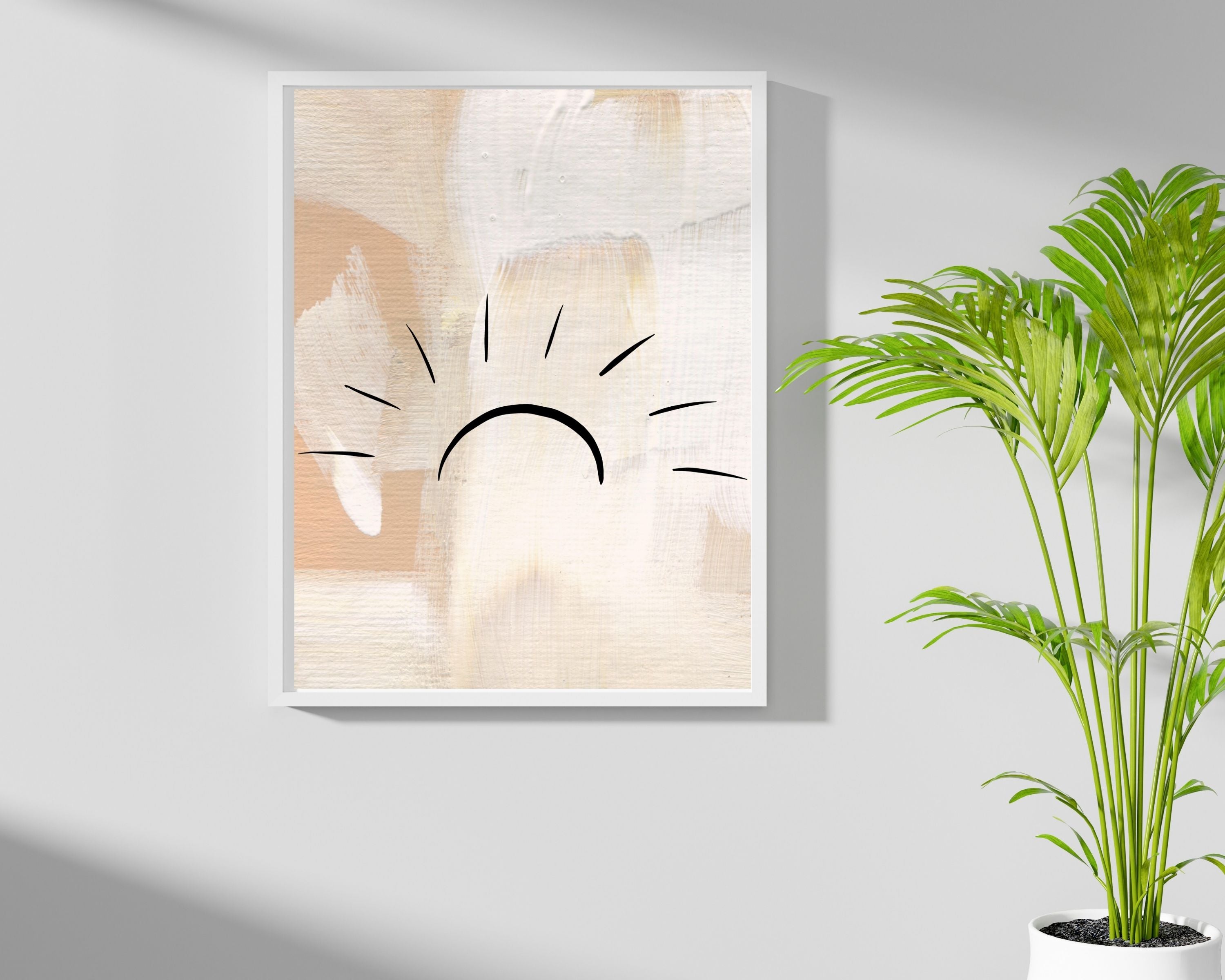 Abstract Terracotta Art Prints | Cream Beige White