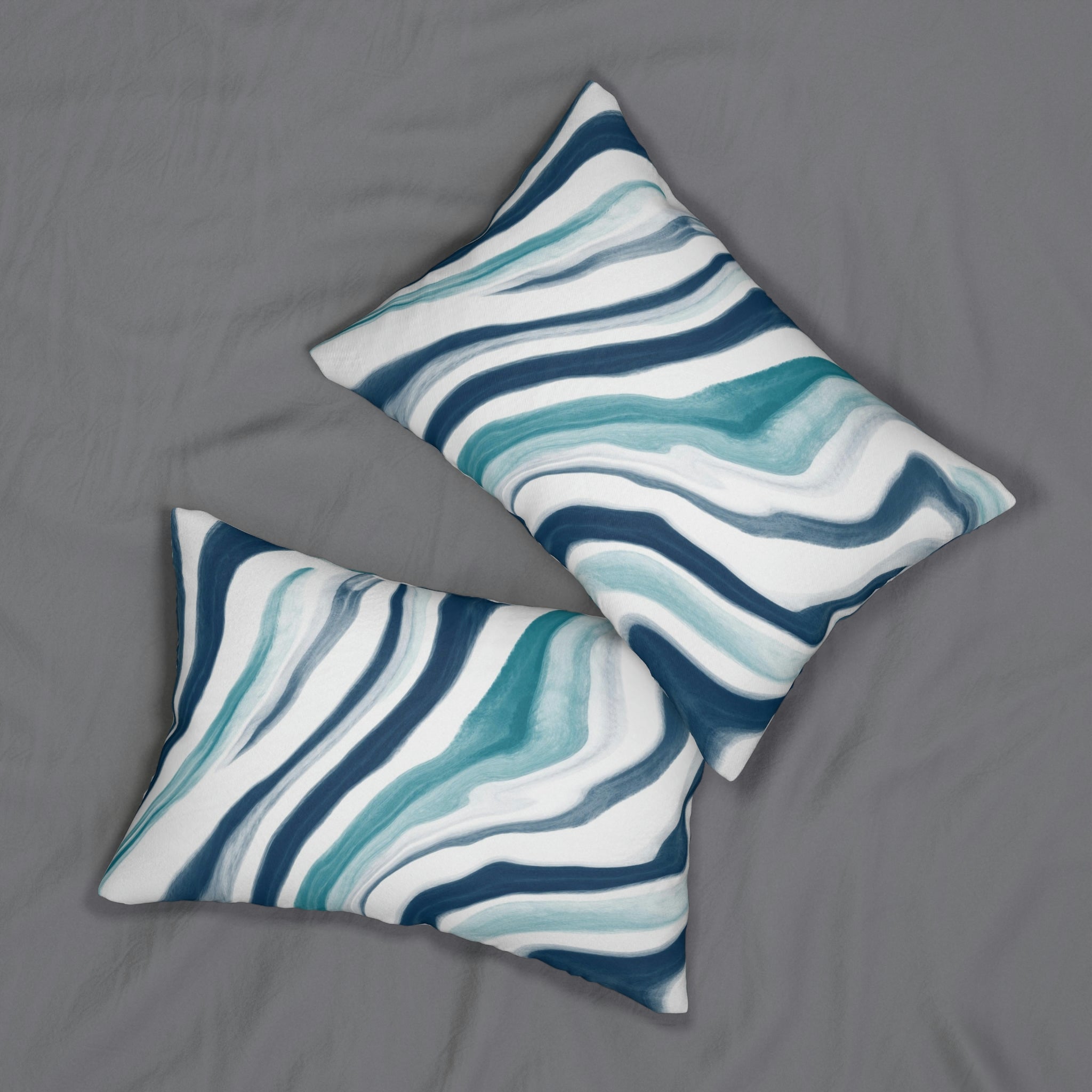 Marble Lumbar Pillow | Blush Pink, Teal