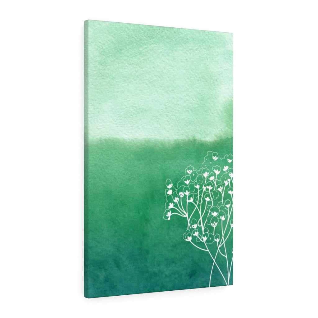 FLORAL WALL CANVAS ART | Green White Ombre