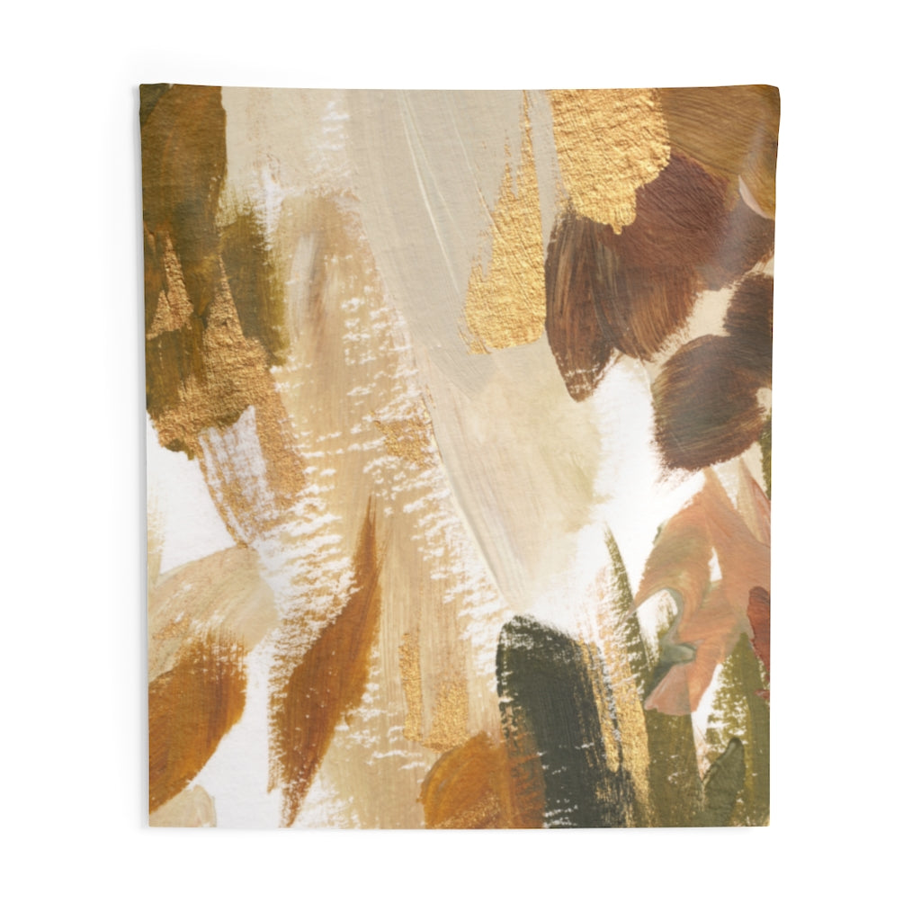 Abstract Tapestry | Khaki Green Beige Yellow White