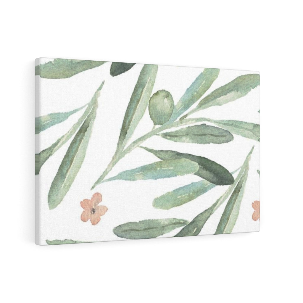 FLORAL WALL CANVAS ART | Green White Pink