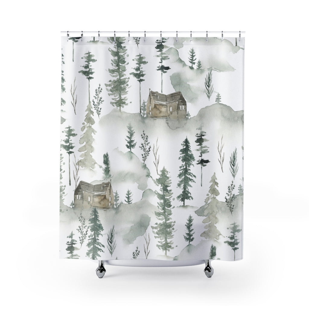 modern boho fabric shower curtain