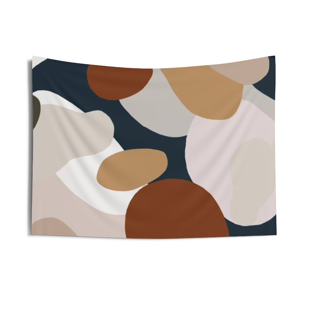 Floral Tapestry | White Beige Brown Navy