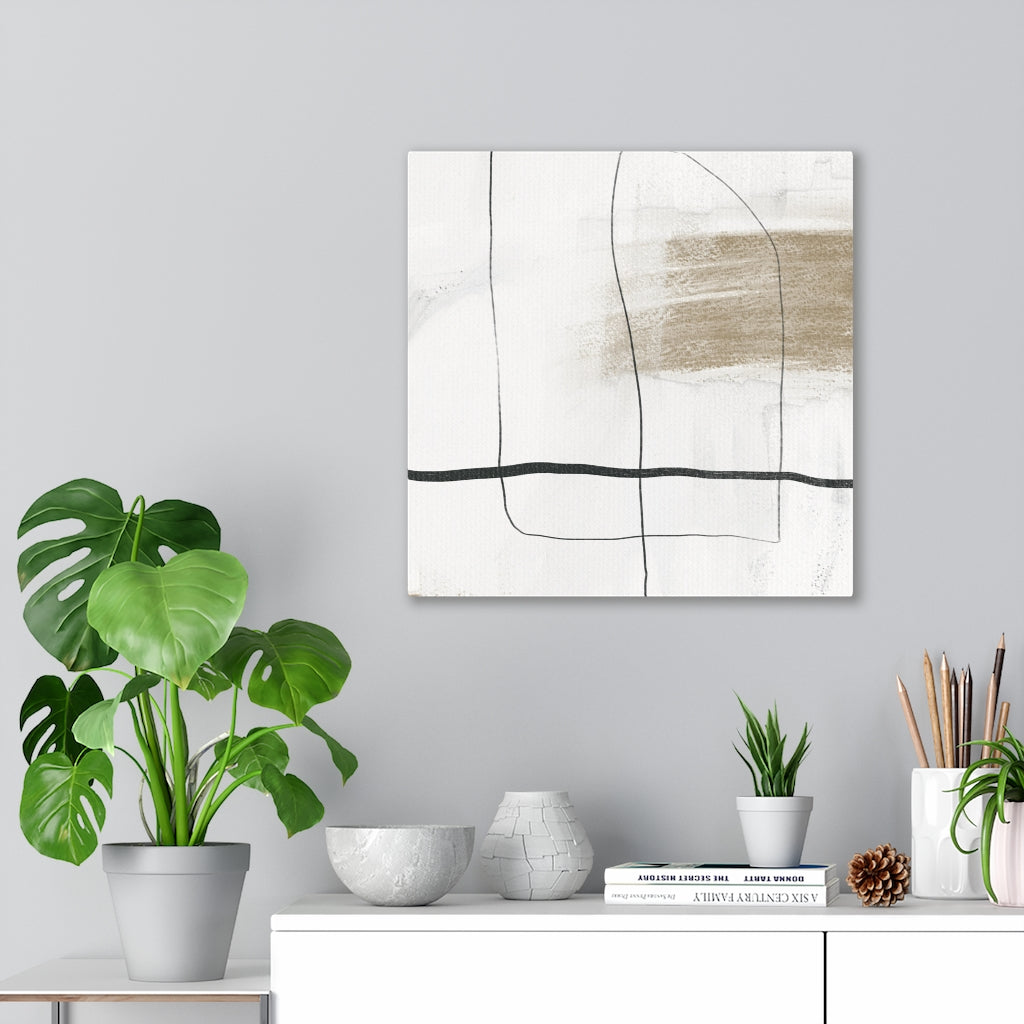 ABSTRACT WALL CANVAS ART | Brown Beige Black