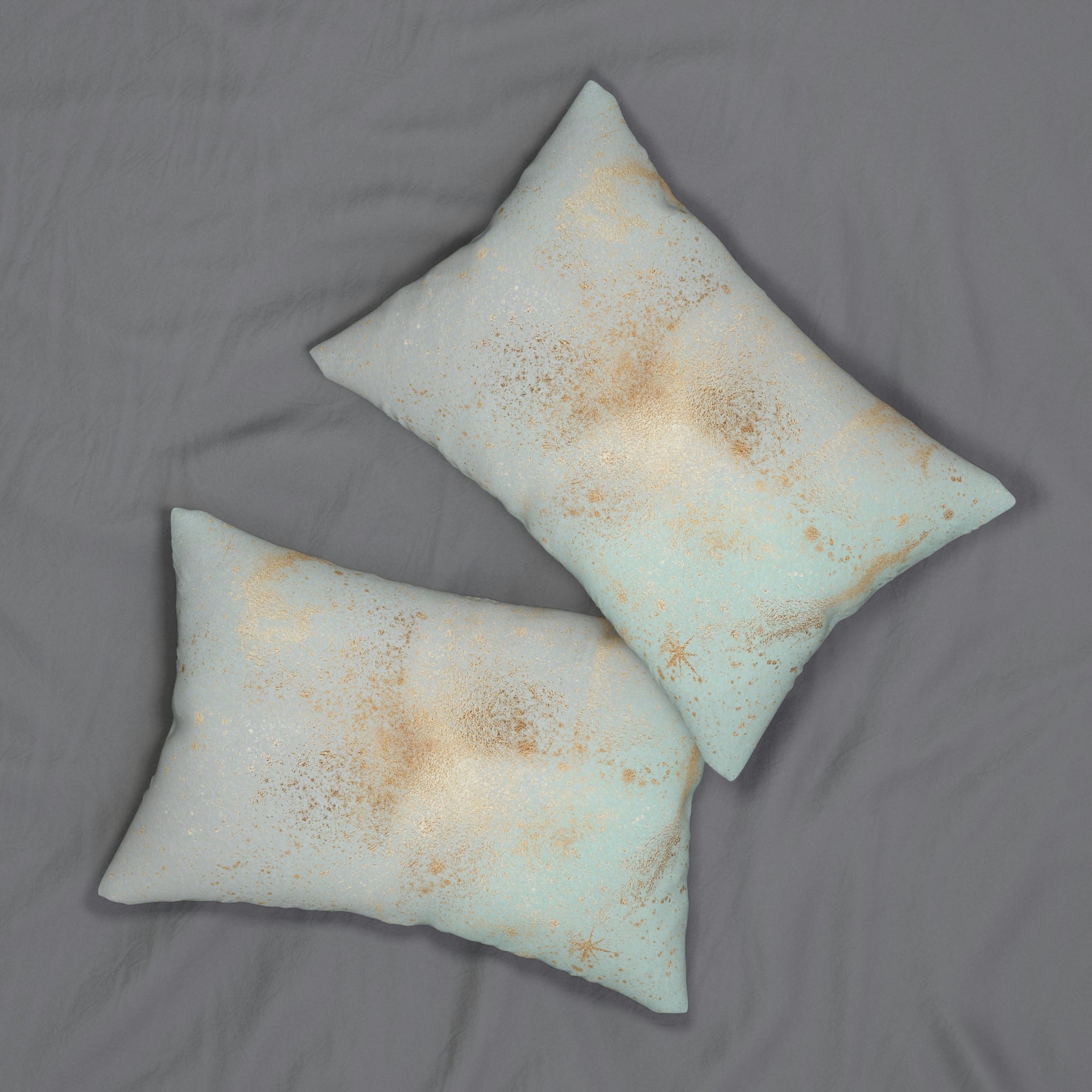 Abstract Lumbar Pillow | Mint Blue Green Beige, Minimalist