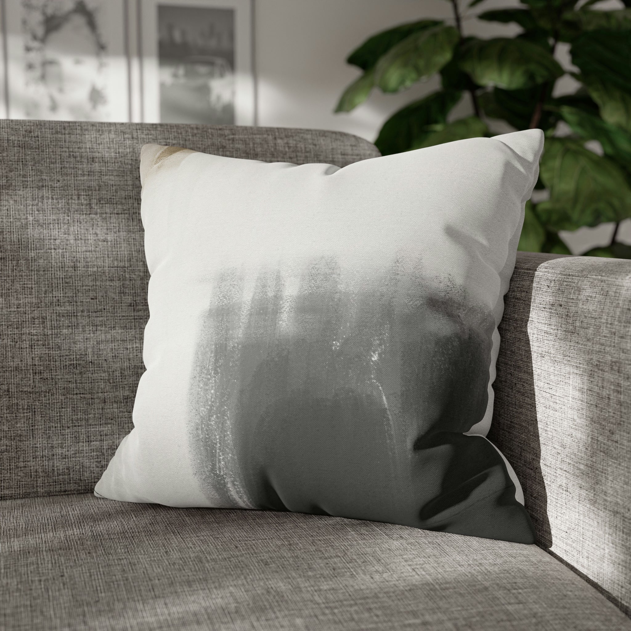 Abstract Boho Pillow Cover | Grey White