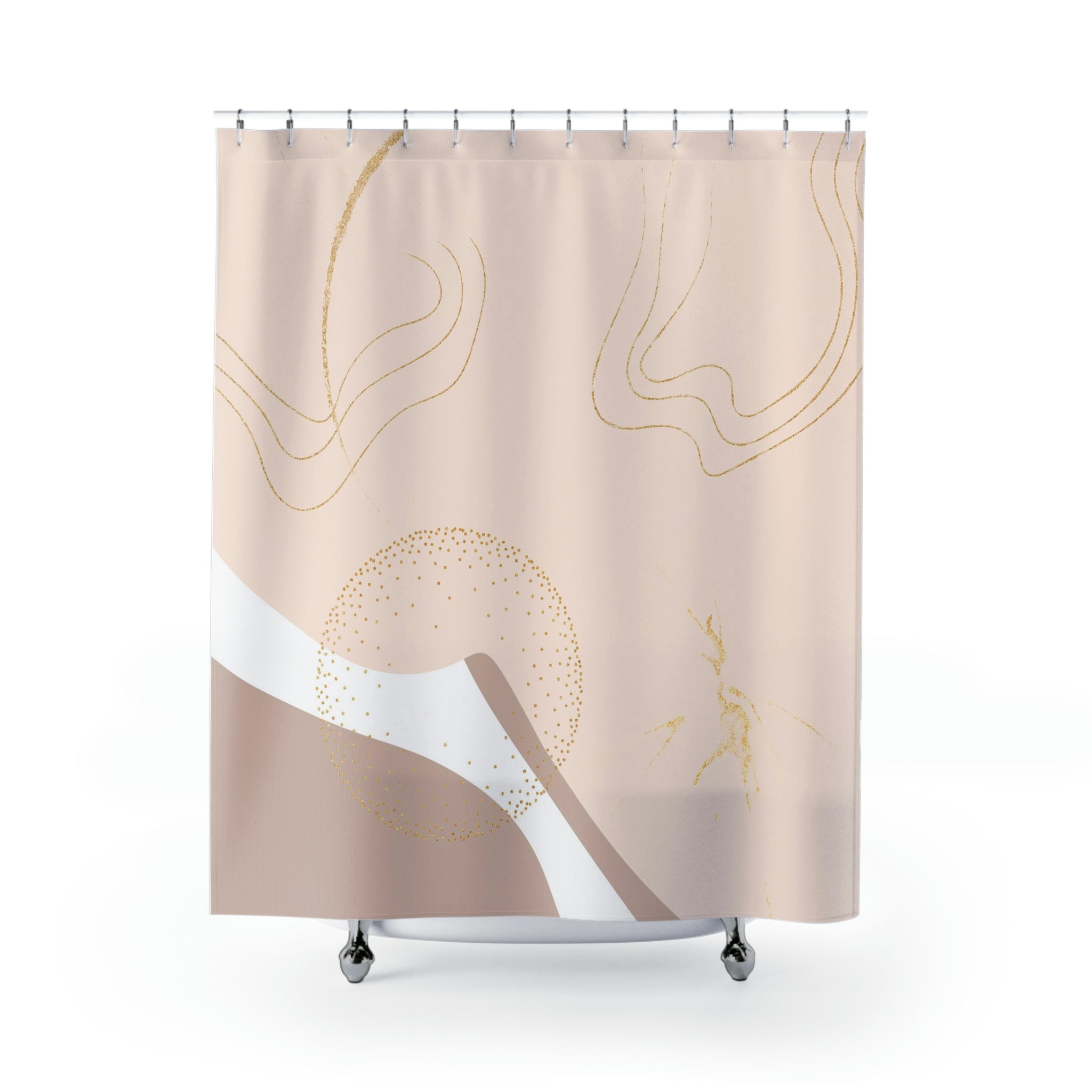 modern boho fabric shower curtain