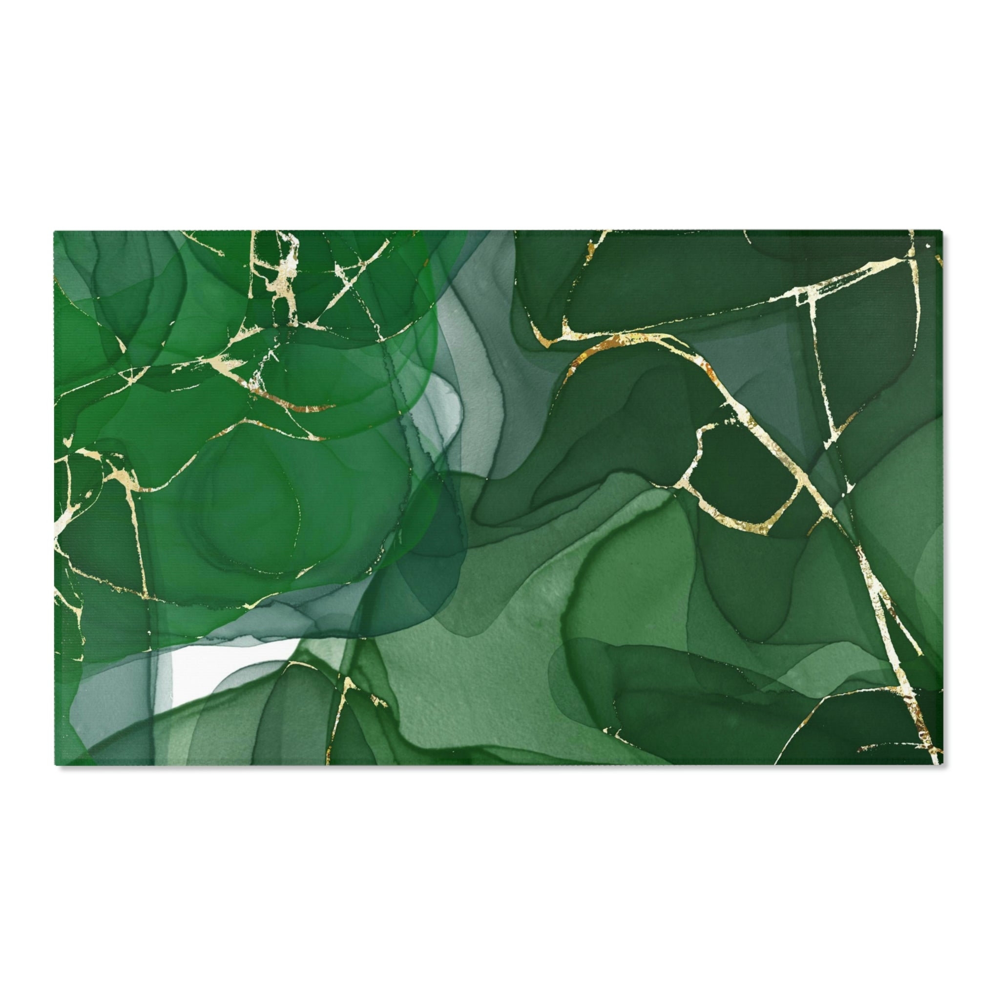 Green Abstract Area Rug | Emerald Jade