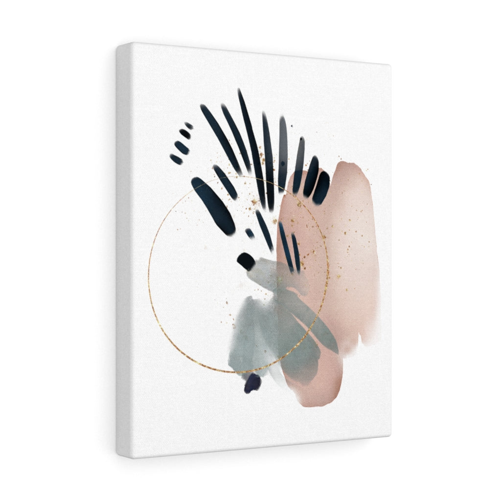 Abstract Canvas Art | White Navy Blue Grey Blush Pink