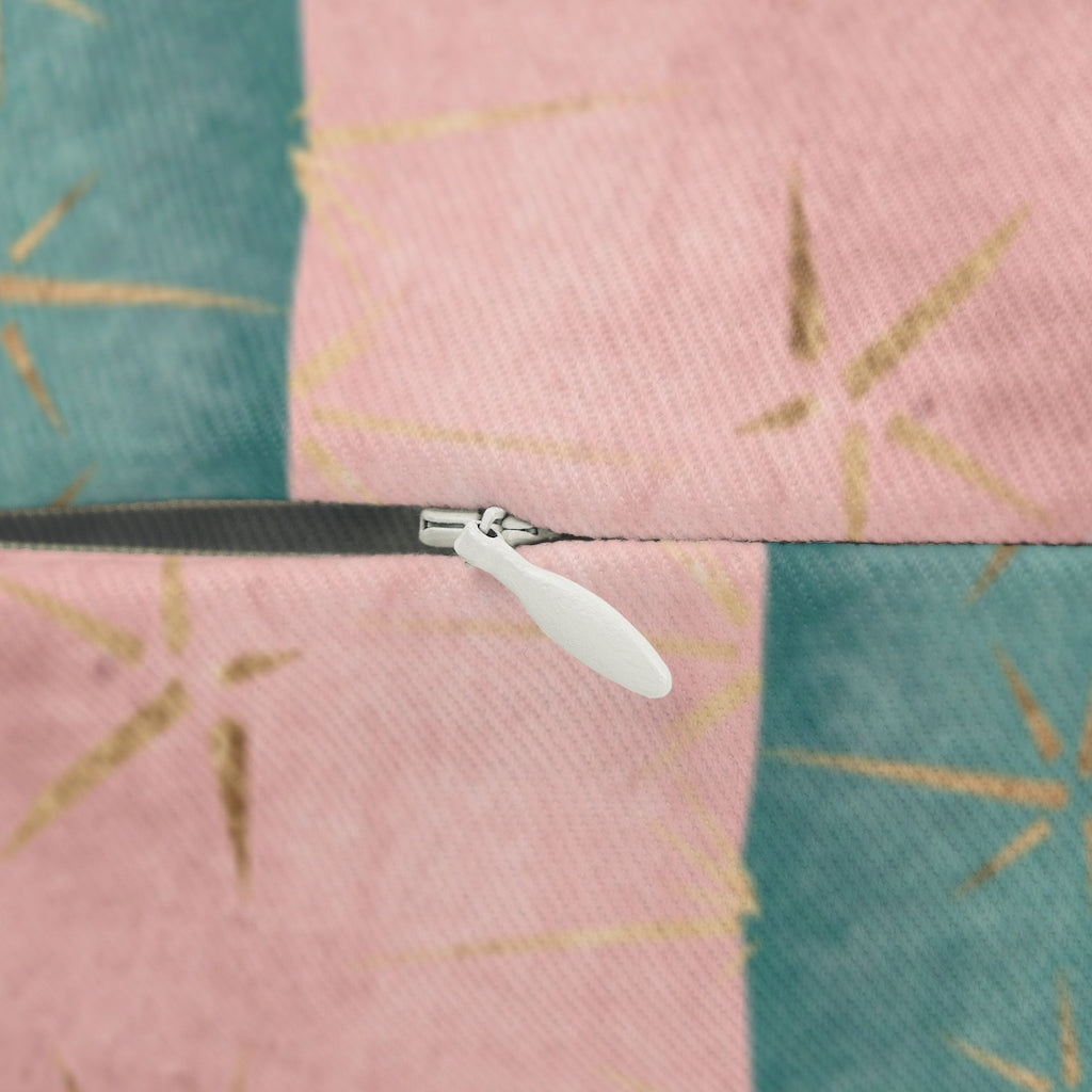 Abstract Boho Lumbar Pillow | Beige Pink Blue Green Cactus