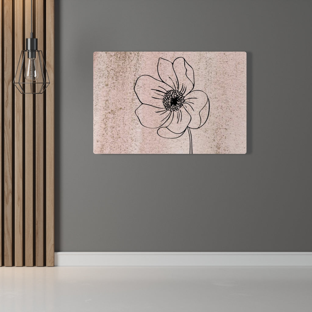 FLORAL WALL CANVAS ART | Pink Line Art
