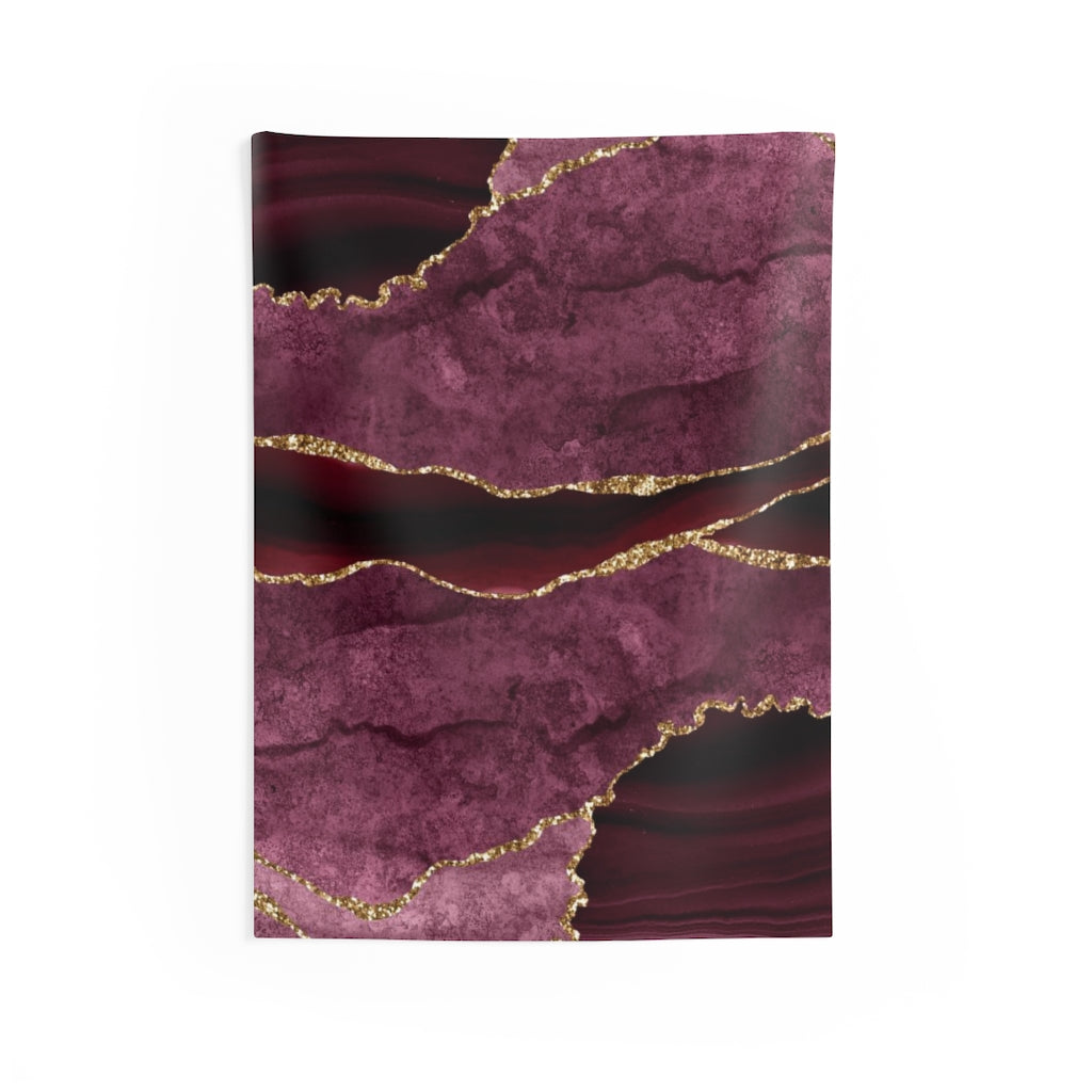 Abstract Tapestry | Wine Red Gold