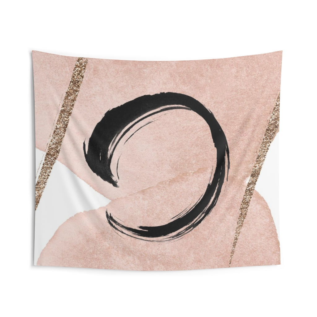 Abstract Tapestry | Black Blush Pink White