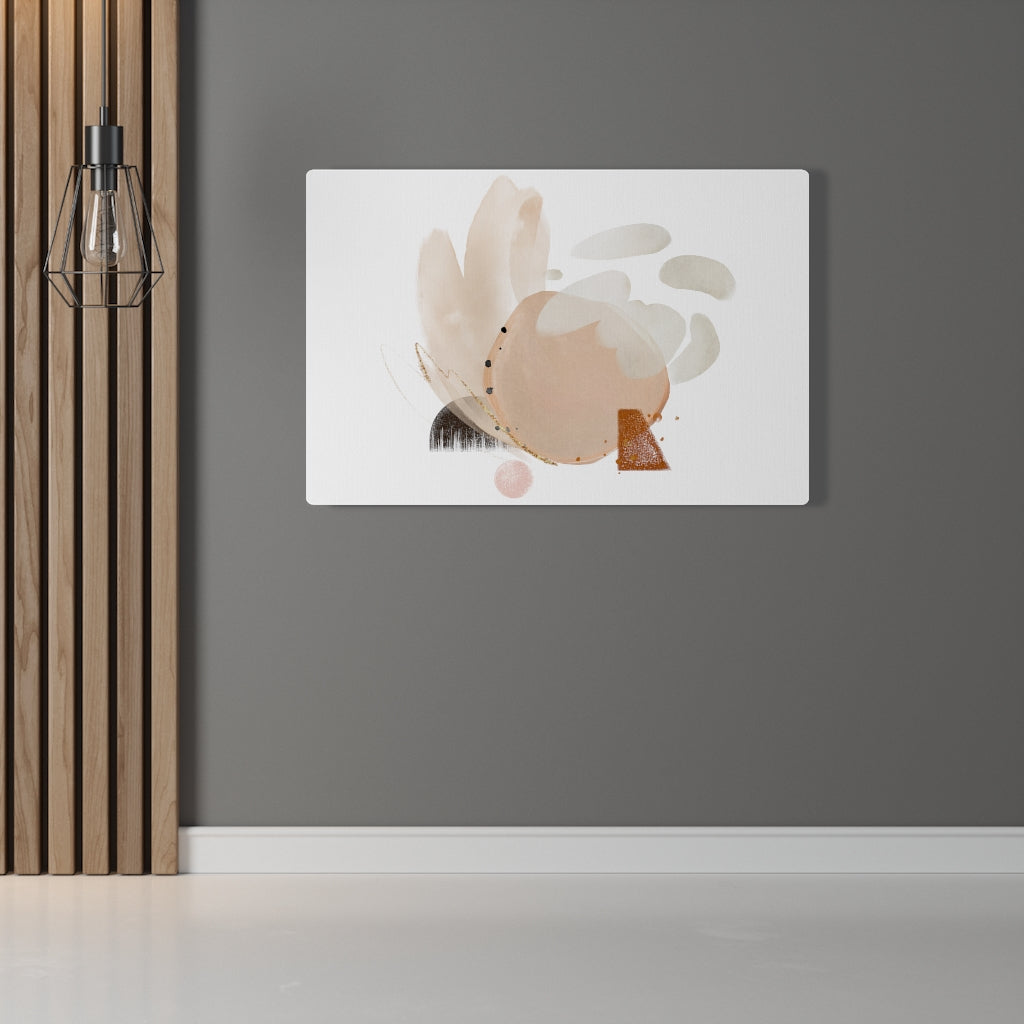 Abstract Canvas Art | White Beige Blush Pink