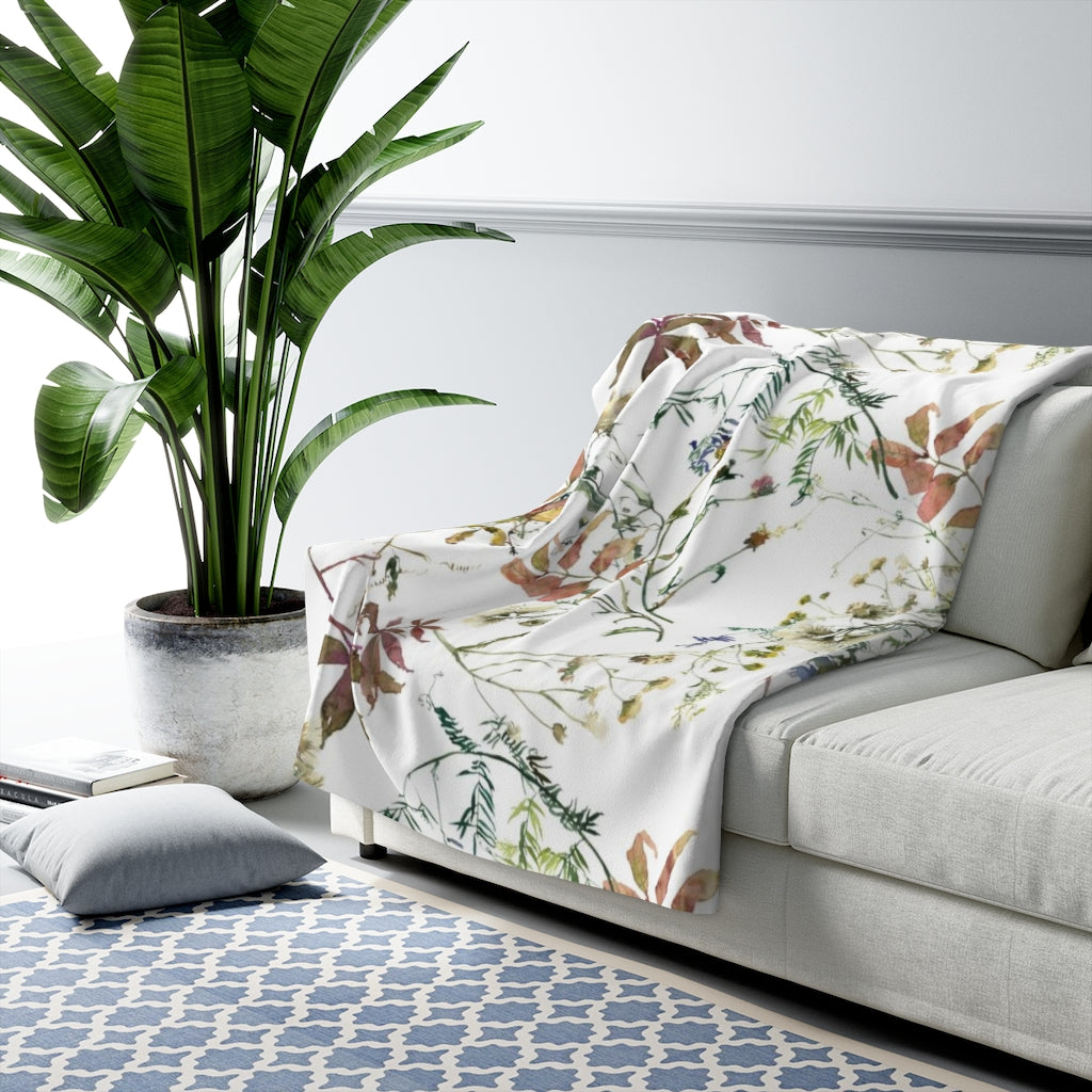 Floral Comfy Blanket | Wild Greenery Flowers