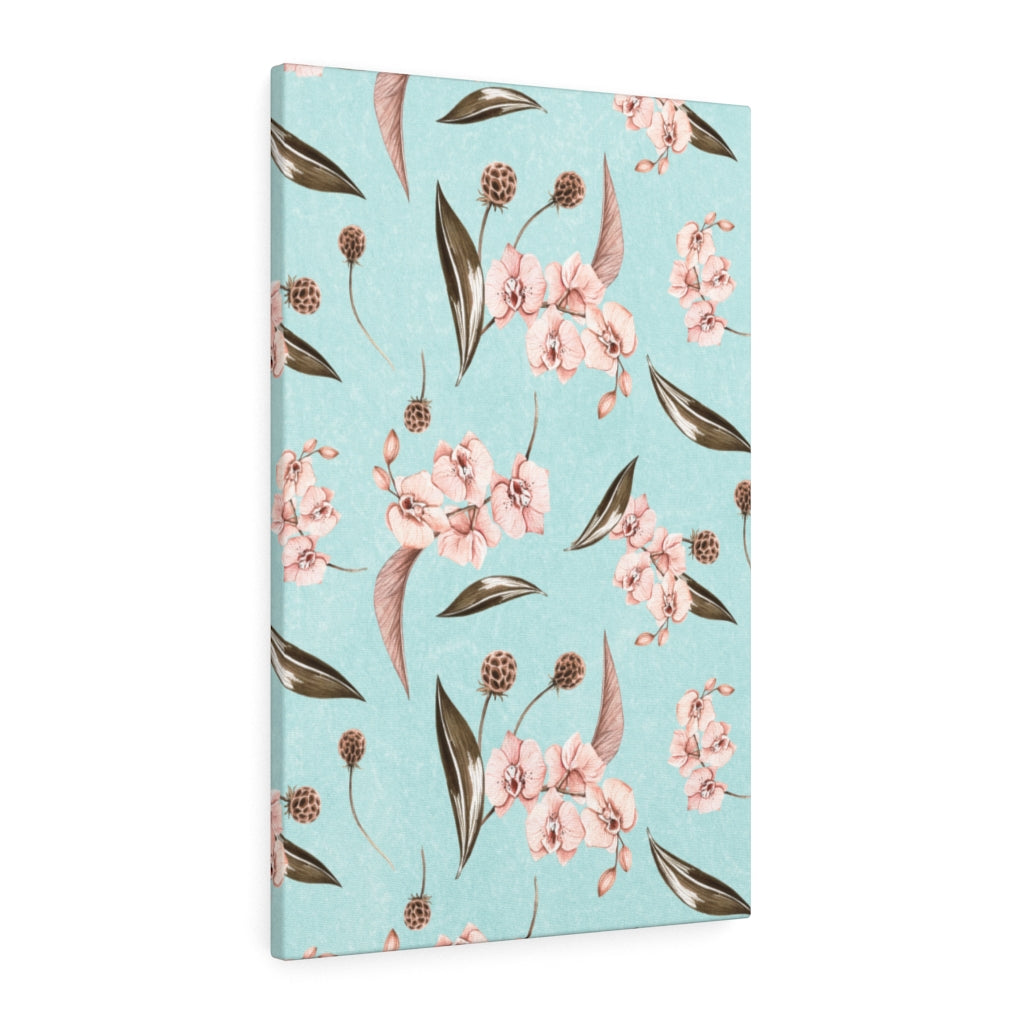 FLORAL CANVAS ART | Teal Pink Blossoms