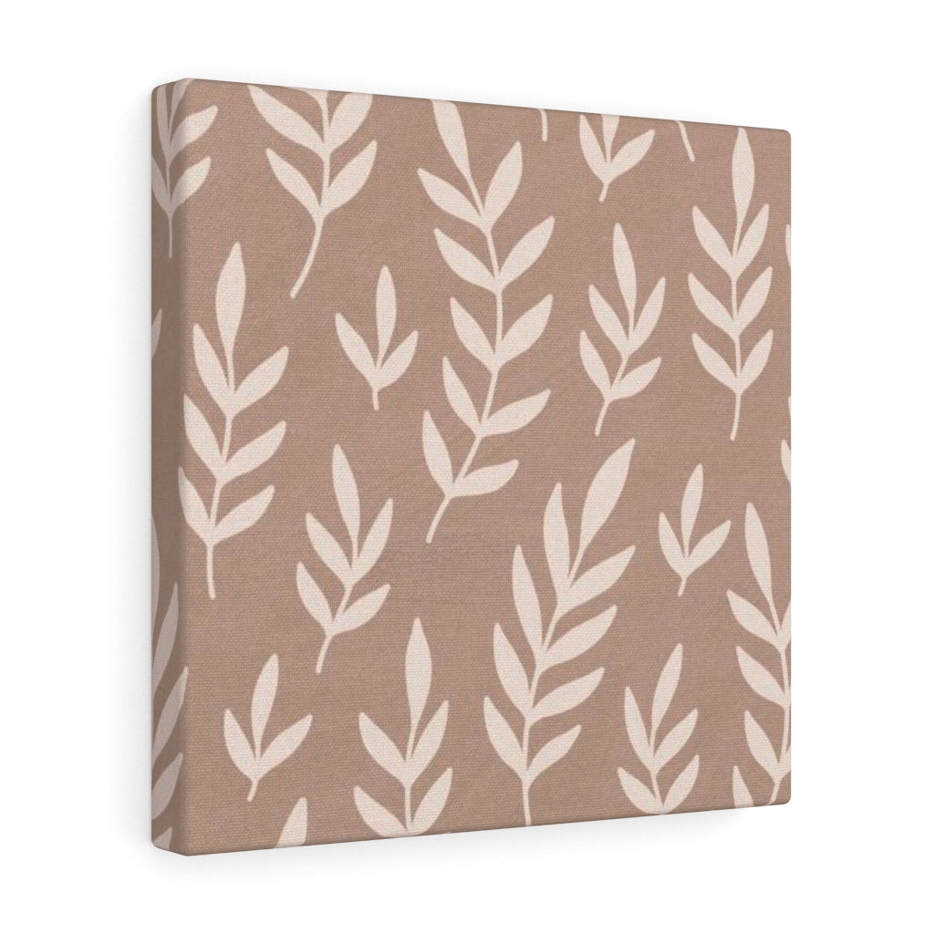 FLORAL WALL CANVAS ART | Beige Leaves