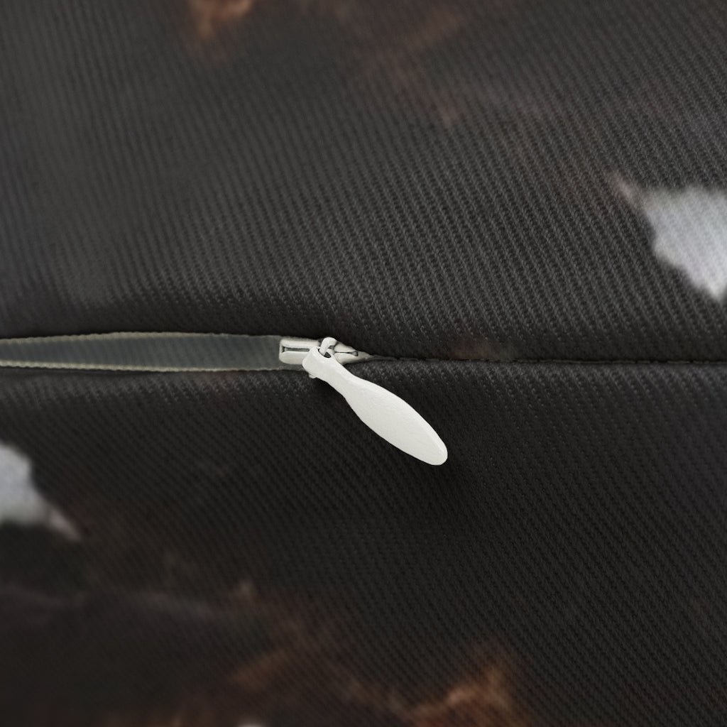 Abstract Boho Lumbar Pillow | White Black Grey