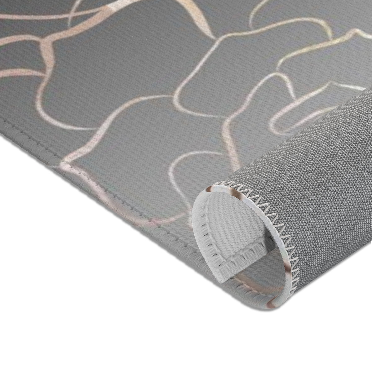 Floral Area Rug | Black White Ombre Gold Roses