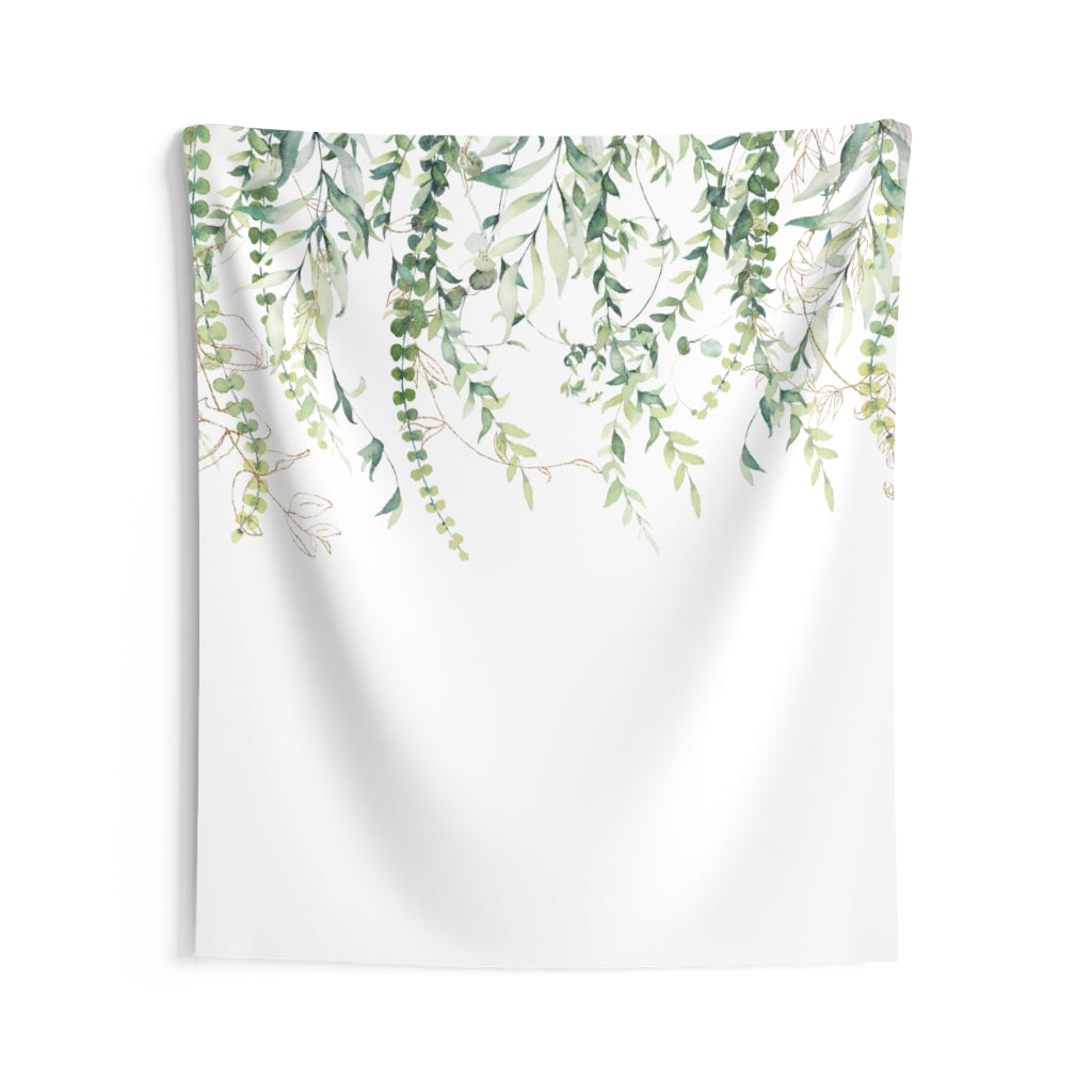 Eucalyptus Floral Tapestry, Green White