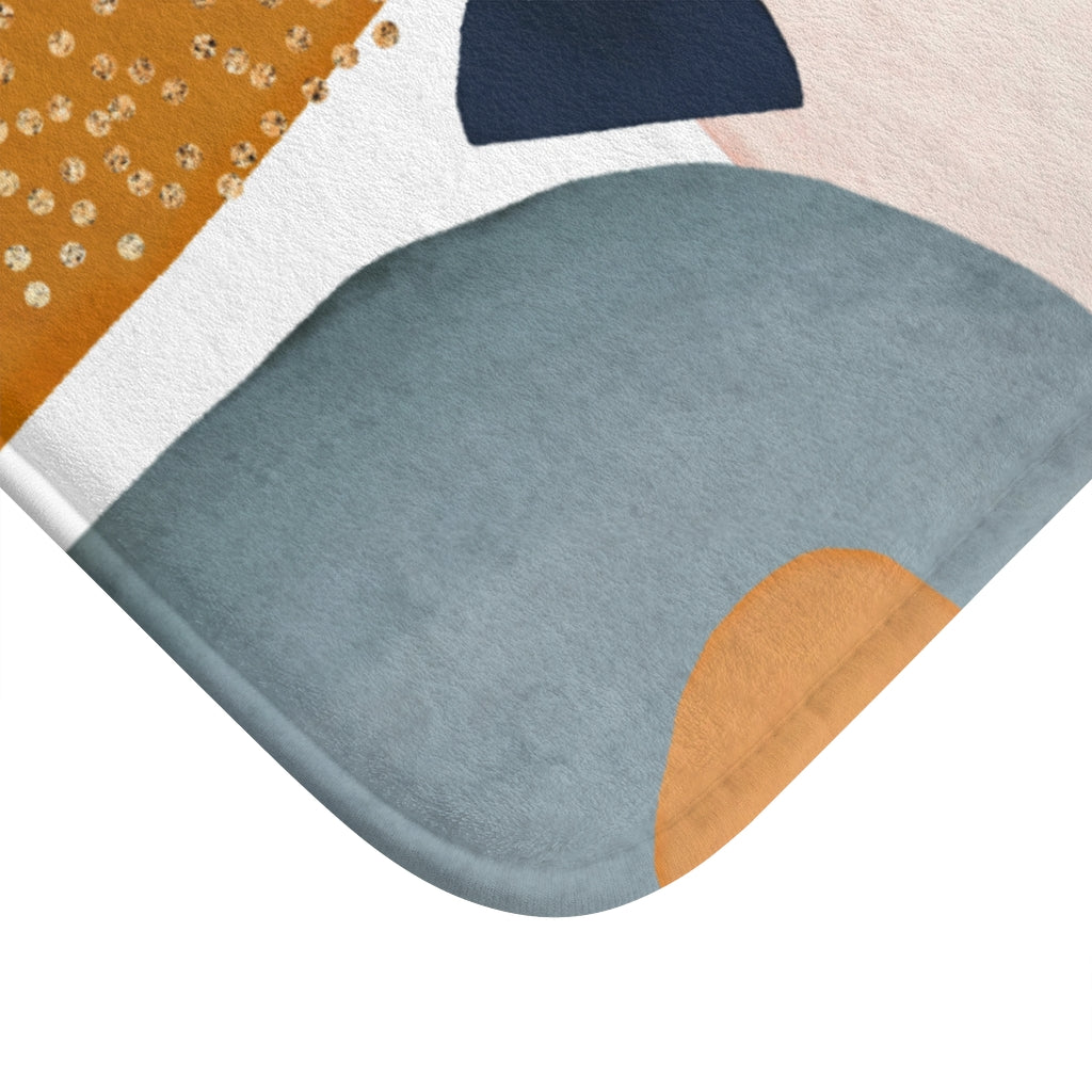 dusty blue, burnt orange Bath Mat
