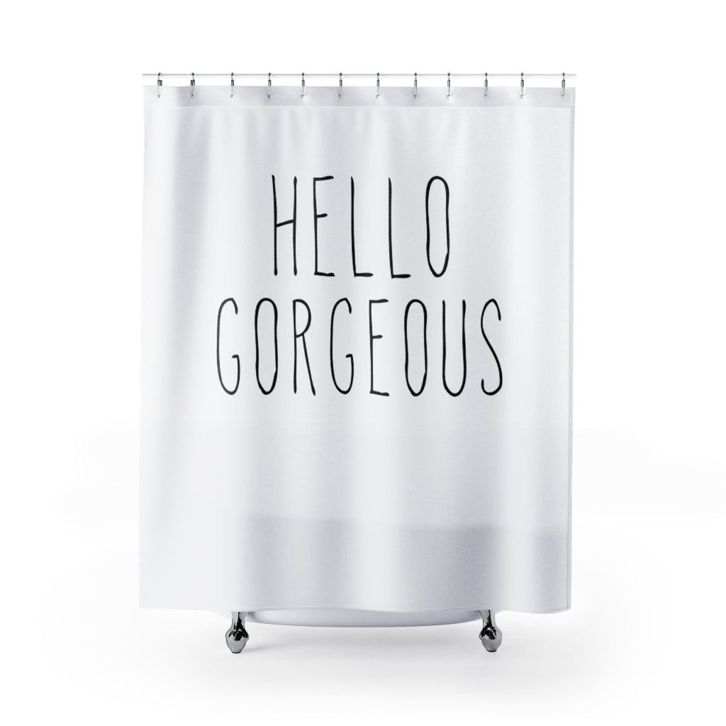 modern boho fabric shower curtain