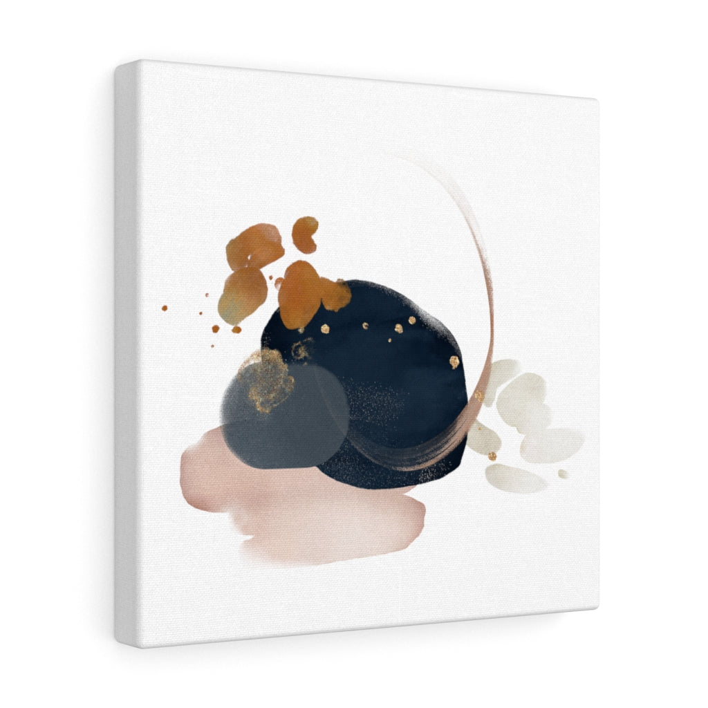 Abstract Canvas Art | White Navy Blue Blush Pink