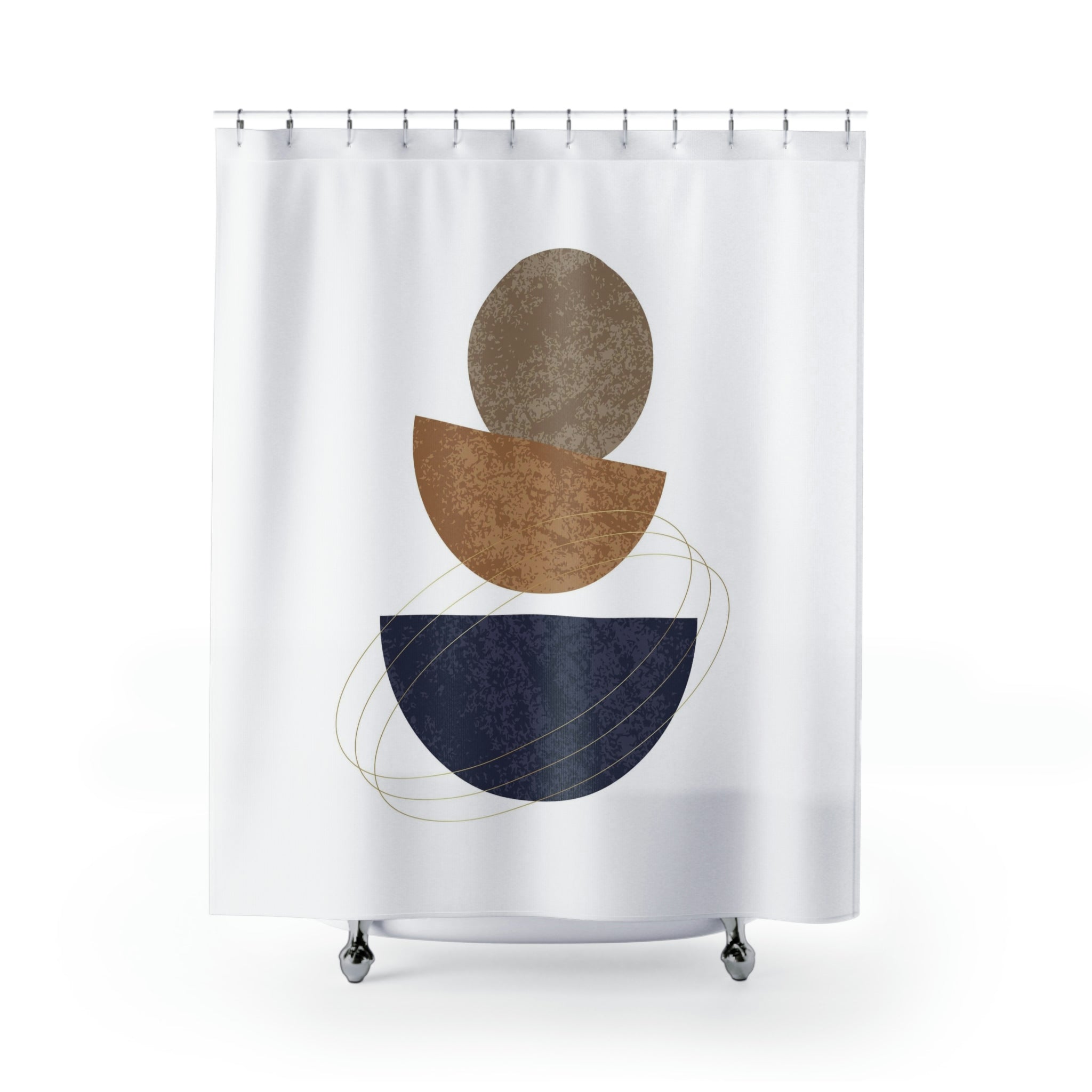 modern boho fabric shower curtain